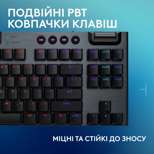 Клавiатура бездротова Logitech G915 X Lightspeed TKL Wireless Clicky Black (920-012757)