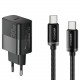 Мережевий зарядний пристрій Essager Travel Charger 30W USB-C Black (E30JSB1-SYTT1-T) + кабель USB Type-C