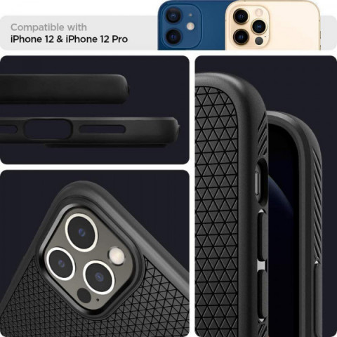 Чохол Spigen Liquid Air для iPhone 12 Pro/12 Matte Black (ACS01701)