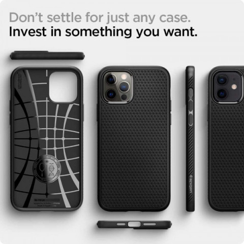 Чохол Spigen Liquid Air для iPhone 12 Pro/12 Matte Black (ACS01701)