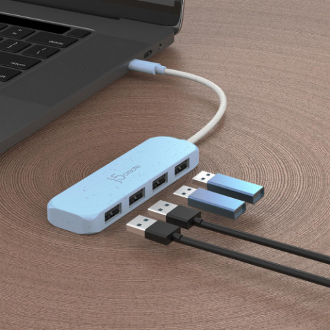 USB-хаб J5create 4 USB-A Cyan (JCH341EC-N)