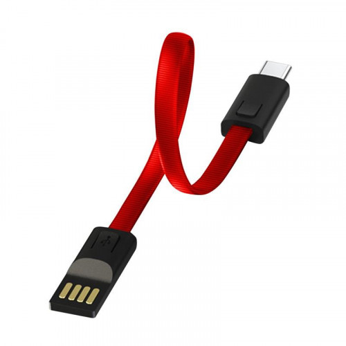 Кабель ColorWay USB-USB Type-C, 2.4А, 0.22м, Red (CW-CBUC023-RD)