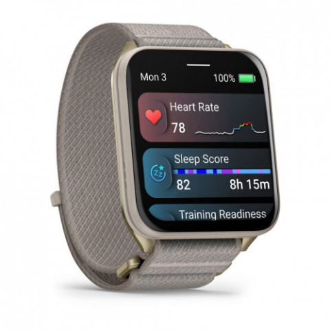 Смарт-годинник Garmin Venu X1 Soft Gold Titanium with French Grey Nylon (010-02980-33)