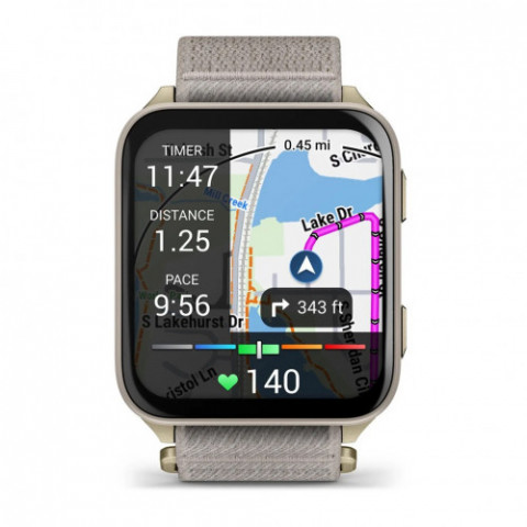 Смарт-годинник Garmin Venu X1 Soft Gold Titanium with French Grey Nylon (010-02980-33)