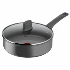 Сотейник з кришкою Tefal Renewal, 24см, алюміній, бакеліт, скло, сірий