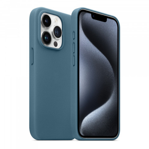 Чохол ArmorStandart FAKE Leather Case для Apple iPhone 15 Pro Max Sea Blue (ARM76310)
