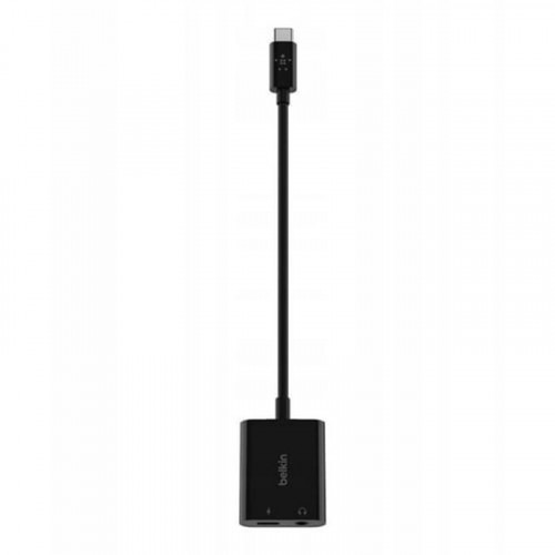 Адаптер Belkin RockStar USB Type-C - 3.5 мм + USB Type-C 60W (M/F+F), 0.12 м, Black (NPA004btBK)