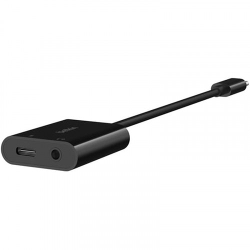 Адаптер Belkin RockStar USB Type-C - 3.5 мм + USB Type-C 60W (M/F+F), 0.12 м, Black (NPA004btBK)