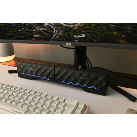 Акустична система 2E PCS232 RGB, Soundbar, 2.0, USB, Black