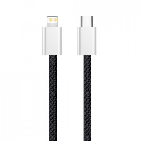 Кабель ColorWay Lightning + USB Type-C (M/M), 3.0 А, 1 м, Black (CW-CBPDCL061-BK)