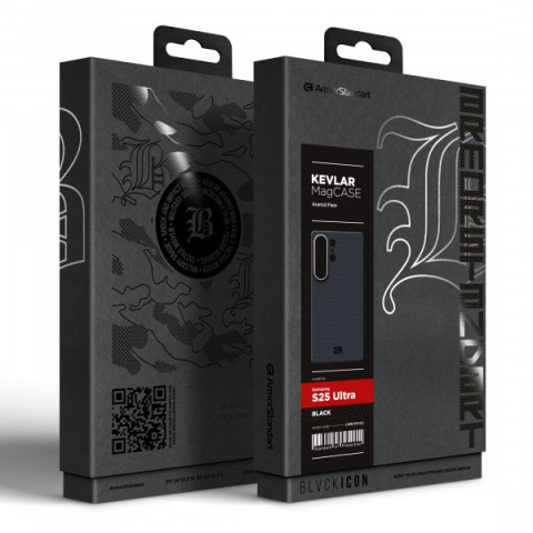 Чохол ArmorStandart BlackIcon Aramid Plain MagCase для Samsung S25 Ultra Black (ARM90163)