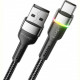 Кабель Essager Colorful LED USB - USB Type-C (M/M), 3A, 2 м Black (EXCT-XCDA01)