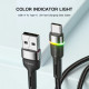 Кабель Essager Colorful LED USB - USB Type-C (M/M), 3A, 2 м Black (EXCT-XCDA01)
