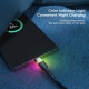 Кабель Essager Colorful LED USB - USB Type-C (M/M), 3A, 2 м Black (EXCT-XCDA01)