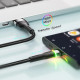 Кабель Essager Colorful LED USB - USB Type-C (M/M), 3A, 2 м Black (EXCT-XCDA01)