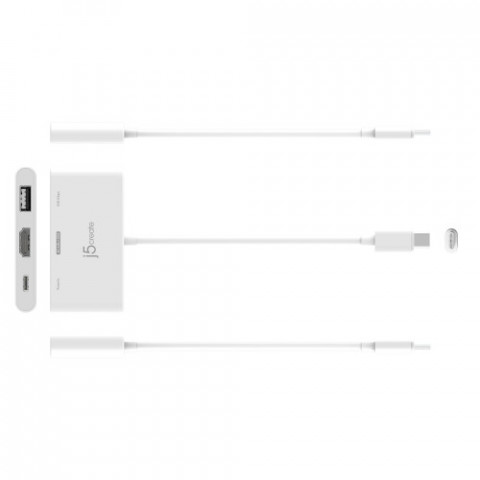 USB-хаб J5create USB-C 3-в-1 White (JCA399-N)