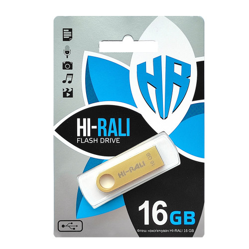 Флеш-накопичувач USB 16GB Hi-Rali Shuttle Series Gold (HI-16GBSHGD)