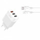 Мережевий зарядний пристрій XO L72 (1USBх3A, 2USBх2.4A) White (L72-TC-WH) + кабель USB Type-C