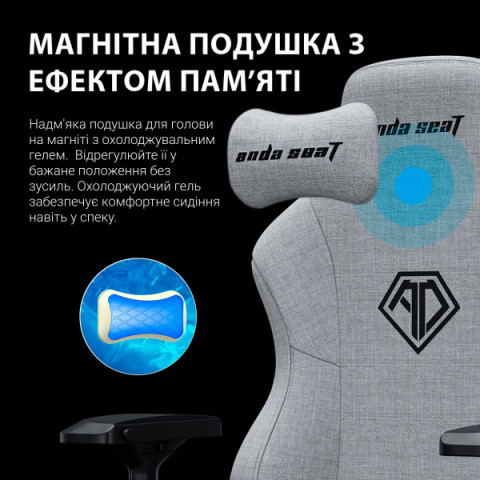 Крісло ігрове Anda Seat Phantom 3 Pro Fabric Dark Gray Size L (AD18YC-06-GB-F) Купити в Україні