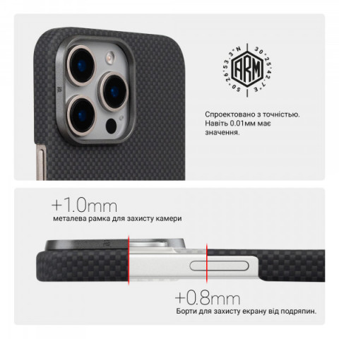 Чохол ArmorStandart BlackIcon Kevlar MagCase для Apple iPhone 15 Pro Black (ARM88536)