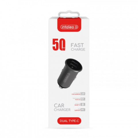 Автомобільний зарядний пристрій Intaleo CCGQPD250 (2USB, 3A) Grey (1283126559518)