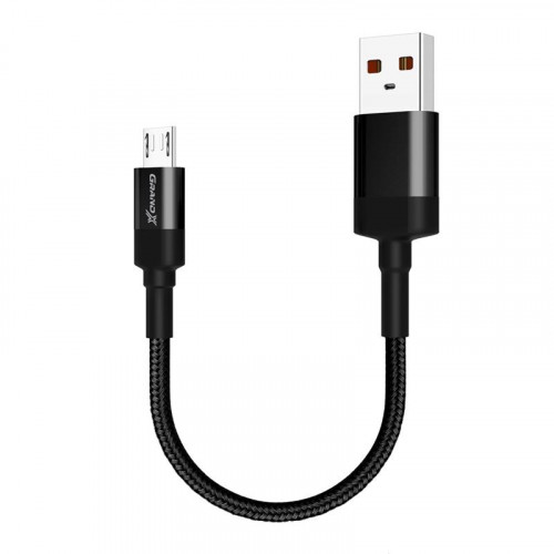 Кабель Grand-X USB-microUSB, Cu, 0.2м, Power Bank, Black (FM-20M)