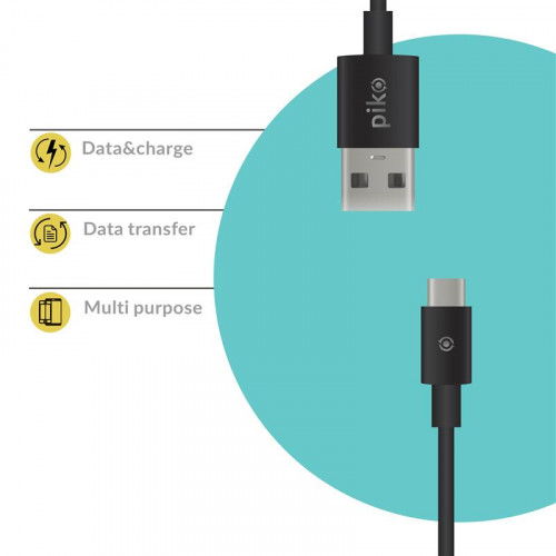 Кабель Piko CB-UT10 USB-USB Type-C 0.2м Black (1283126493843)