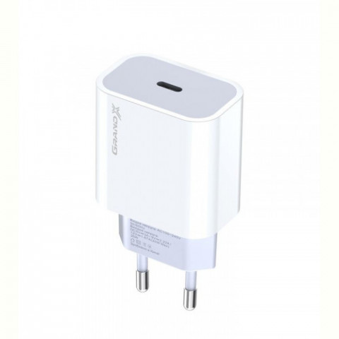 Мережевий зарядний пристрій Grand-X (1xUSB-C 20W) QC4.0, PD 3.0, FCP, AFC White (CH-770)