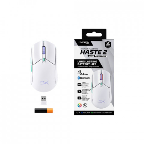Миша бездротова HyperX Pulsefire Haste 2 Core Wireless White (8R2E7AA)