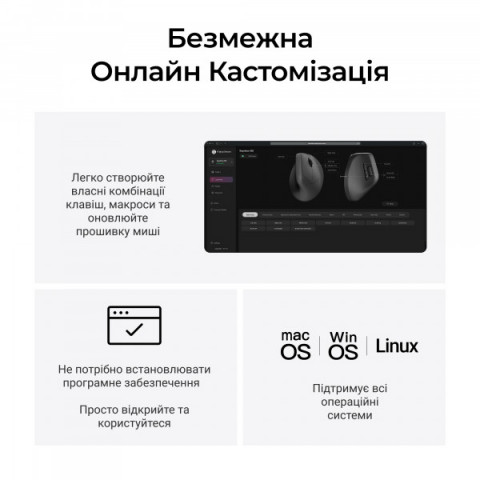 Миша Keychron M5 Wireless/Bluetooth/USB Black PAW3950 (M5-A23) Купити в Україні