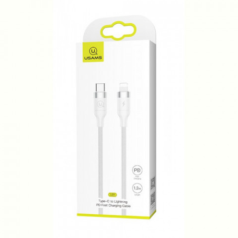 Кабель Usams US-SJ350 USB Type-C - Lightning, 1.2 м, White (SJ350USB02)