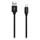 Кабель Canyon USB - Lightning (M/M) 0.96 м, Black (CNS-MFIC3B) в обплетеннi