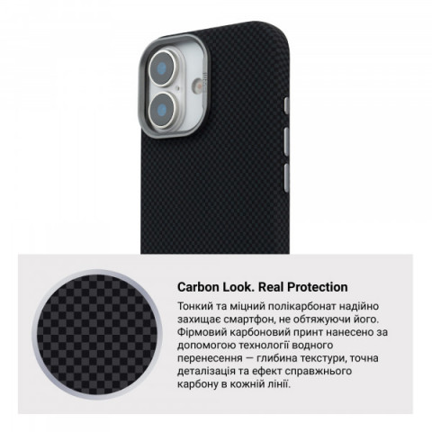 Чохол ArmorStandart LikeCarbon2 MagCase для Apple iPhone 17 Kevlar Black (ARM88379)