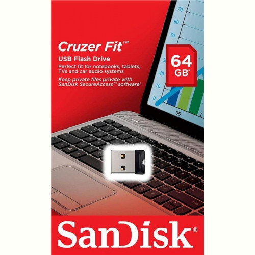 Флеш-накопичувач USB 64GB SanDisk Cruzer Fit (SDCZ33-064G-G35)