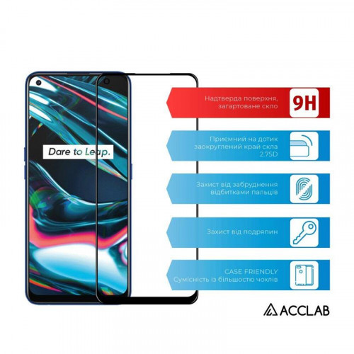 Захисне скло ACCLAB Full Glue для Realme 7 Pro Black (1283126508486)