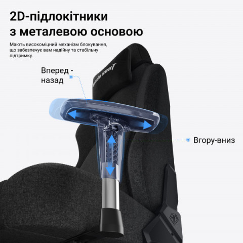 Крісло геймерське ігрове Anda Seat Phantom 4 L до 90 кг Black Fabric (AD18YSD-72-B-F-B01) Купити в Україні