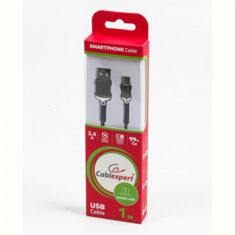 Кабель Cablexpert (CCPB-M-USB-07B) USB 2.0 A - microUSB, преміум, 1м, синій