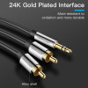 Кабель Vention AUX 3.5 mm M - 2xRCA M, 0.5 m, Black (BCFBD)