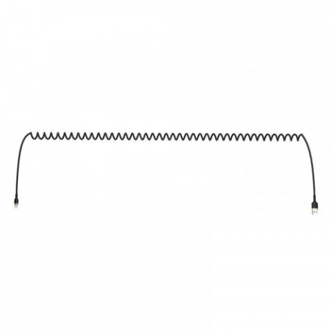 Кабель ColorWay USB-Lightning, spiral, 2.4А, 1м, Black (CW-CBUL051-BK)