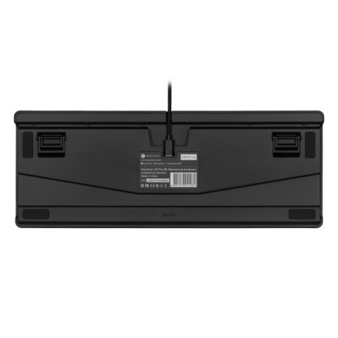Клавіатура механічна Keychron C3 Pro V2 87Key, K pro Red, USB-A, QMK, Hot-swap, 8K, EN/UKR, RGB, чорний