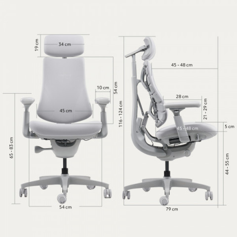 Крісло офісне ергономічне LiberNovo Omni Space Gray 48 см (CP-GW-0000015-00-00) Купити в Україні