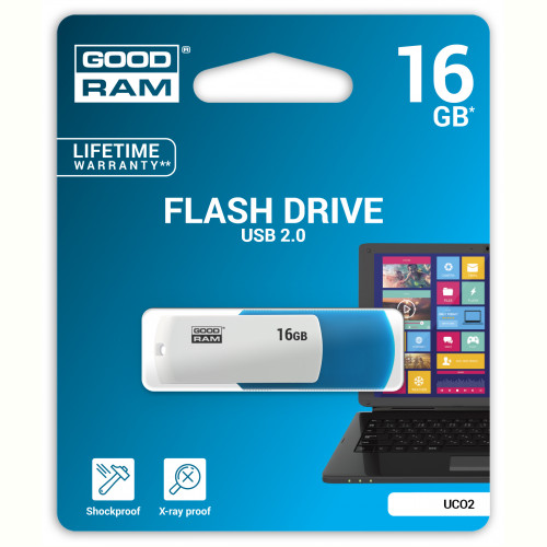 Флеш-накопичувач USB 16GB GOODRAM UCO2 (Colour Mix) Blue/White (UCO2-0160MXR11)