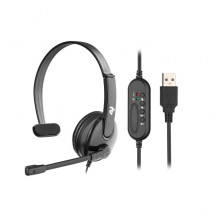 Гарнітура ПК моно On-ear 2E CH12 USB, omni-mic, 2м, чорний