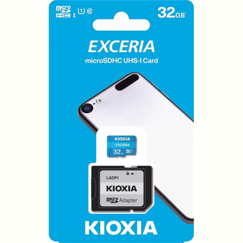 Карта пам`ятi MicroSDHC 32GB UHS-I Class 10 Kioxia Exceria R100MB/s (LMEX1L032GG2) + SD-адаптер