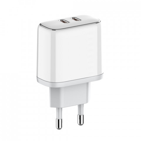 Мережевий зарядний пристрій ColorWay Power Delivery Port PPS USB (Type-C PD + Type-C PD) (40W) White (CW-CHS048PD-WT)
