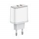 Мережевий зарядний пристрій ColorWay Power Delivery Port PPS USB (Type-C PD + Type-C PD) (40W) White (CW-CHS048PD-WT)