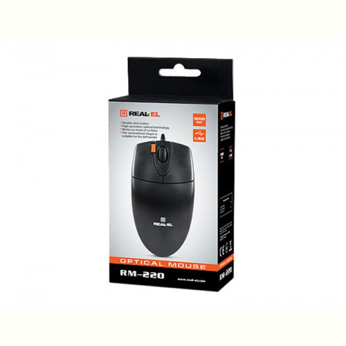 Мишка REAL-EL RM-220 Black USB