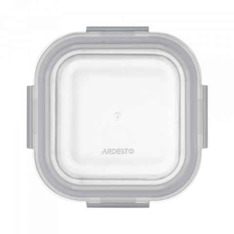 Контейнер для зберігання харчових продуктів Ardesto Gemini 0.5л, боросилікатне скло, пластик, квадратний, прозорий