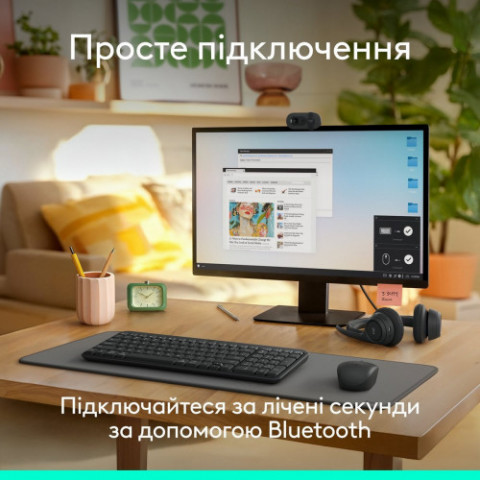 Клавiатура бездротова Logitech K250 Graphite (920-013822)