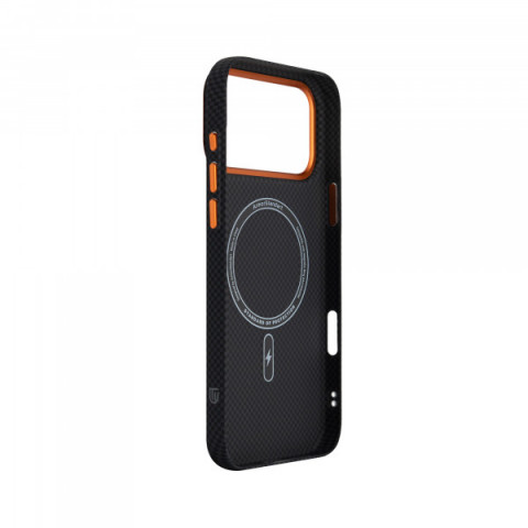 Чохол ArmorStandart LikeCarbon2 SE MagCase для Apple iPhone 17 Pro Max Kevlar Black Orange (ARM89165)
